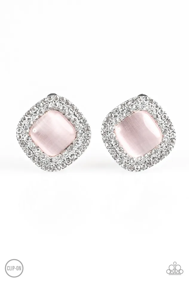 Paparazzi Jewelry Earrings Paparazzi Earring DEW What I DEW Pink ClipOn