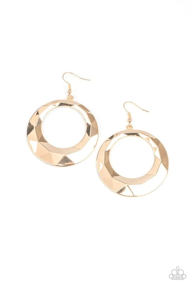 Paparazzi Jewelry Earrings Paparazzi Earring Fiercely Faceted Gold Paparazzi Jewelry Earrings Paparazzi Earring Fiercely Faceted Gold