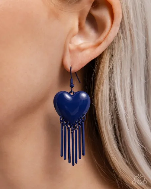 Paparazzi Jewelry Earrings Paparazzi Earring Flirty Fringe Blue