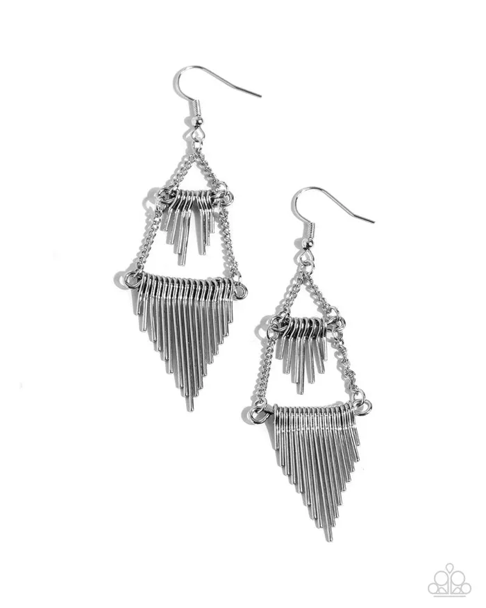 Paparazzi Jewelry Earrings Paparazzi Earring Greco Grotto Silver Paparazzi Jewelry Earrings Paparazzi Earring Greco Grotto Silver