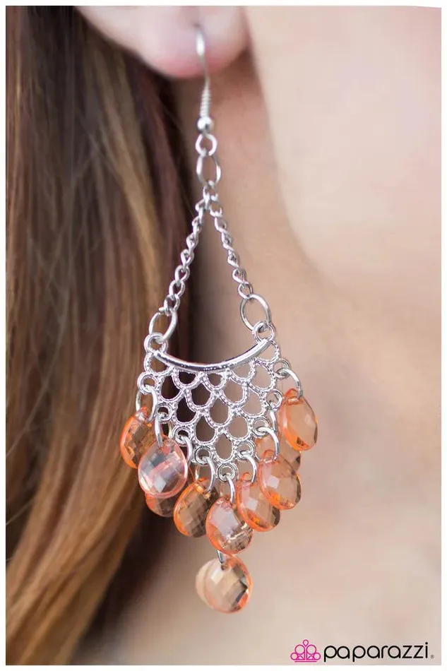 Paparazzi Jewelry Earrings Paparazzi Earring Long Story Short Orange