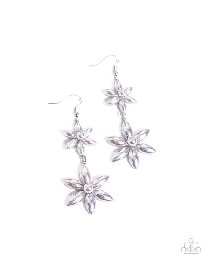 Paparazzi Jewelry Earrings Paparazzi Earring Pearl Posy Silver Paparazzi Jewelry Earrings Paparazzi Earring Pearl Posy Silver