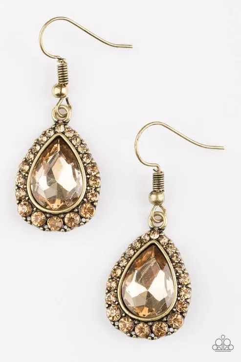 Paparazzi Jewelry Earrings Paparazzi Earring Ready Set GLOW Brass