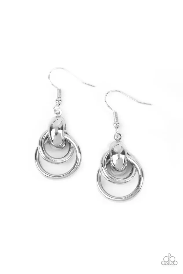 Paparazzi Jewelry Earrings Paparazzi Earring Running In Circles Silver Paparazzi Jewelry Earrings Paparazzi Earring Running In Circles Silver