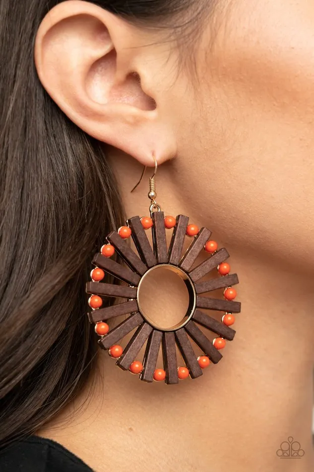 Paparazzi Jewelry Earrings Paparazzi Earring Solar Flare Orange