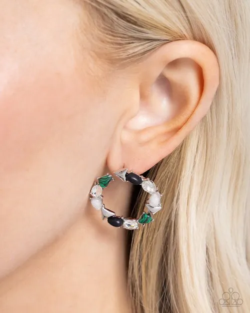 Paparazzi Jewelry Earrings Paparazzi Earring Triangular Talent Green