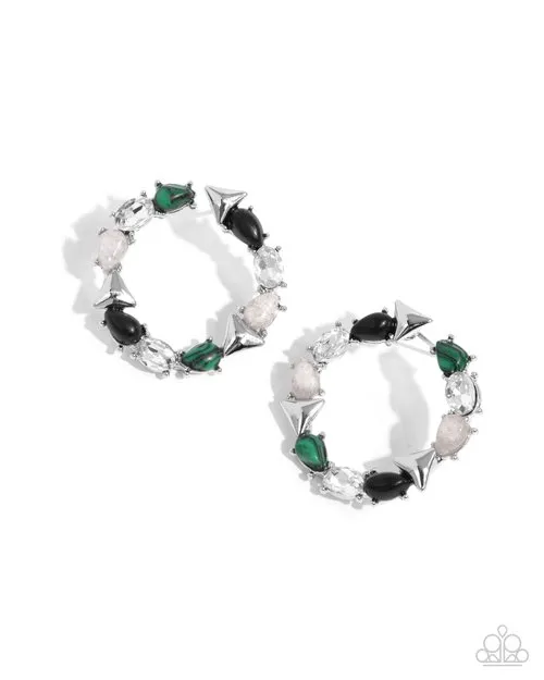 Paparazzi Jewelry Earrings Paparazzi Earring Triangular Talent Green Paparazzi Jewelry Earrings Paparazzi Earring Triangular Talent Green