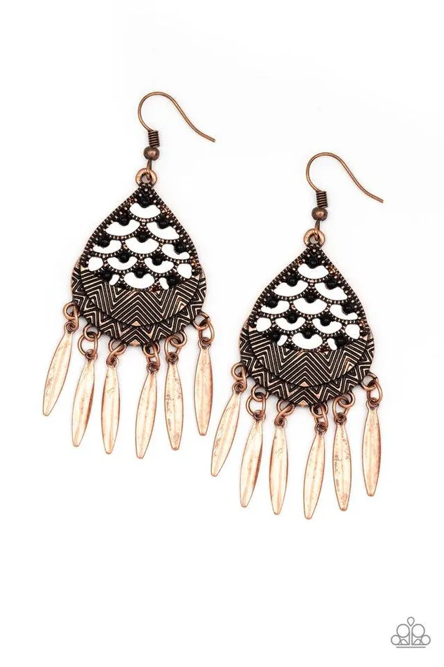 Paparazzi Jewelry Earrings Paparazzi Earring Wolf Den Copper