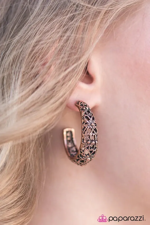 Paparazzi Jewelry Earrings Paparazzi Earring Wonderland Garden Copper
