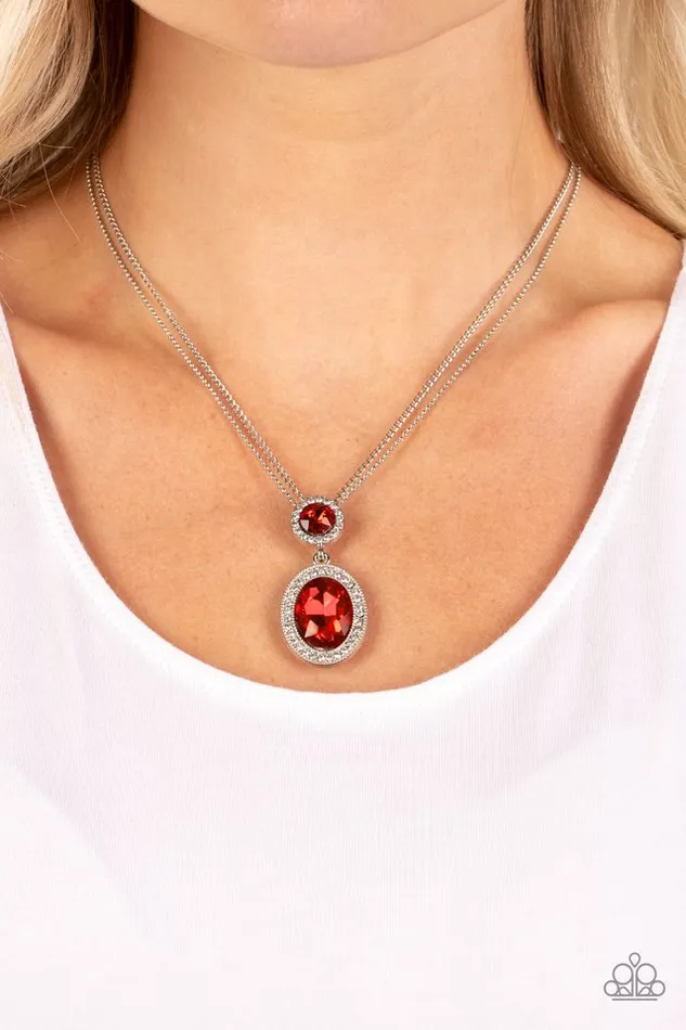Paparazzi Jewelry Necklaces Paparazzi Necklace Castle Diamonds Red