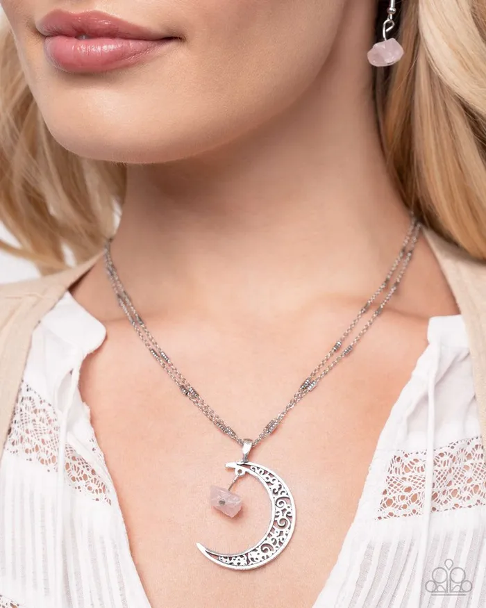 Paparazzi Jewelry Necklaces Paparazzi Necklace Crescent Charm Pink