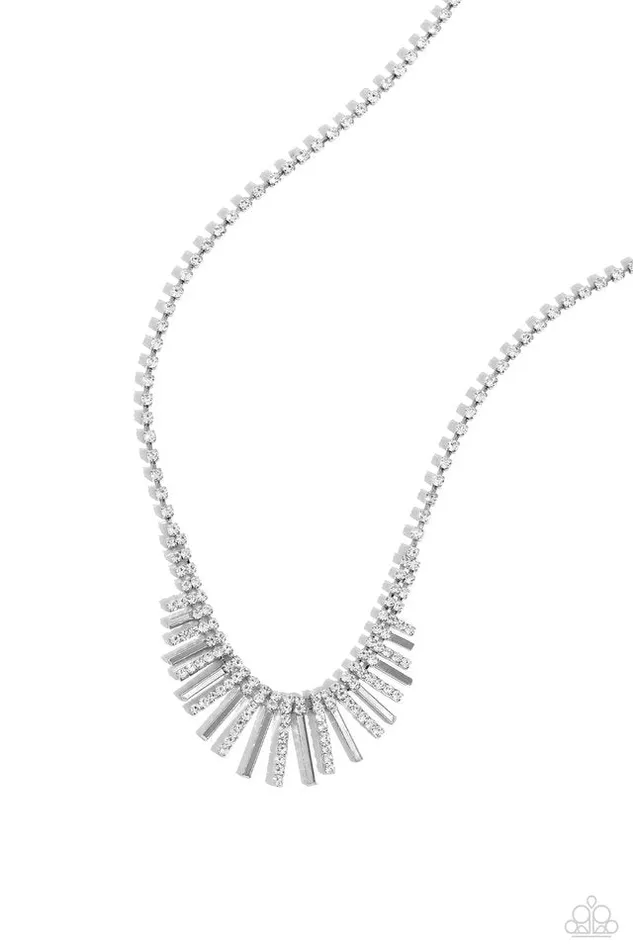 Paparazzi Jewelry Necklaces Paparazzi Necklace FLARE to be Different White Paparazzi Jewelry Necklaces Paparazzi Necklace FLARE to be Different White
