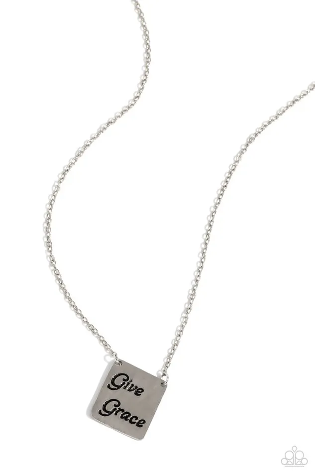 Paparazzi Jewelry Necklaces Paparazzi Necklace Give Grace Silver Paparazzi Jewelry Necklaces Paparazzi Necklace Give Grace Silver