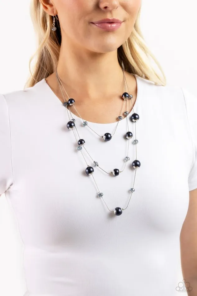 Paparazzi Jewelry Necklaces Paparazzi Necklace Glistening Gamut Blue