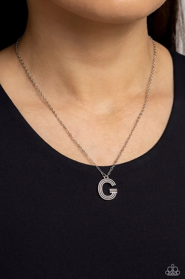 Paparazzi Jewelry Necklaces Paparazzi Necklace Leave Your Initials Silver G