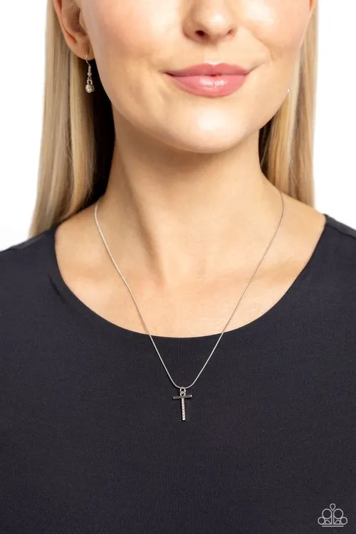 Paparazzi Jewelry Necklaces Paparazzi Necklace Letter of the Law White T White