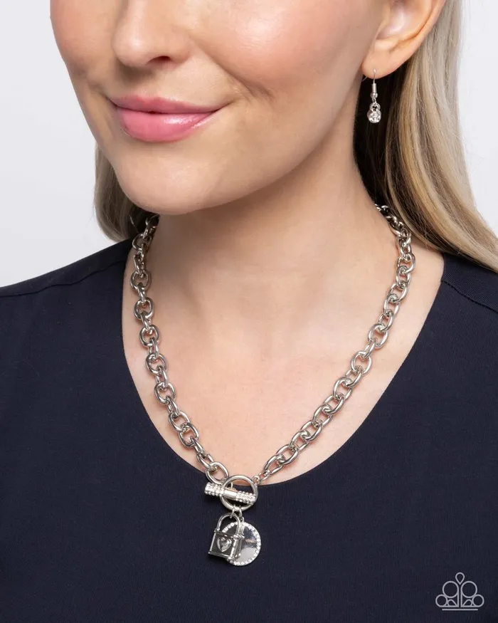 Paparazzi Jewelry Necklaces Paparazzi Necklace Locked Lady White