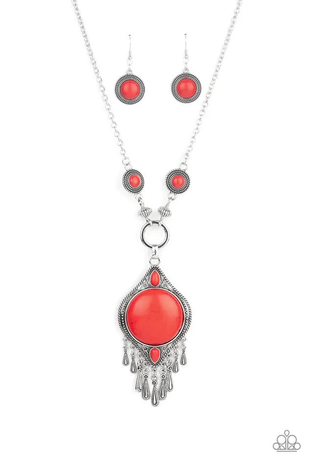 Paparazzi Jewelry Necklaces Paparazzi Necklace Majestic Mountaineer Red