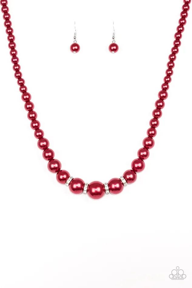 Paparazzi Jewelry Necklaces Paparazzi Necklace Party Pearls Red
