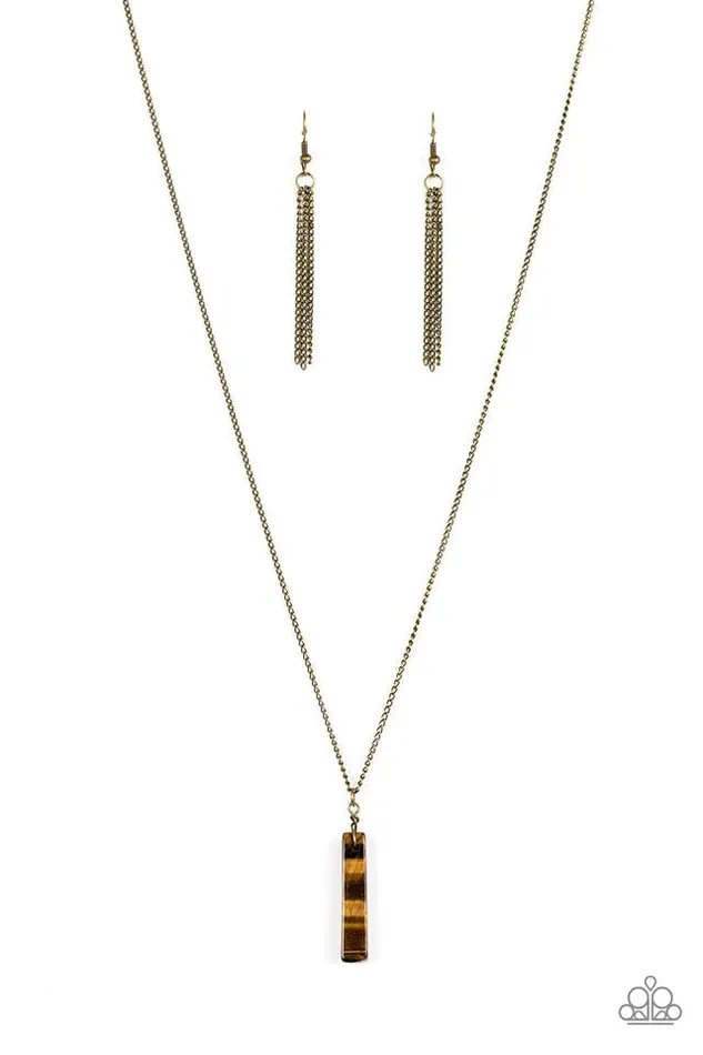 Paparazzi Jewelry Necklaces Paparazzi Necklace Stone Serenity Brass