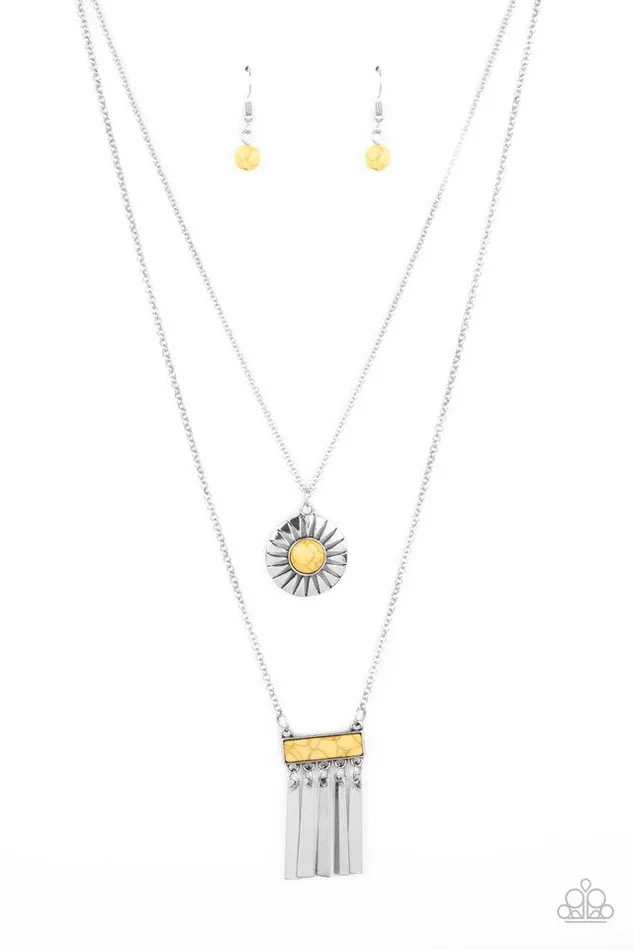 Paparazzi Jewelry Necklaces Paparazzi Necklace Sunburst Rustica Yellow Paparazzi Jewelry Necklaces Paparazzi Necklace Sunburst Rustica Yellow