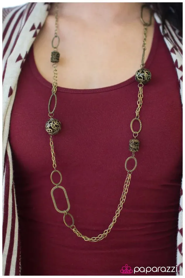 Paparazzi Jewelry Necklaces Paparazzi Necklace Totally Twisted Brass