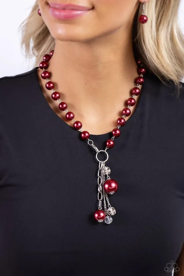 Paparazzi Jewelry Necklaces Paparazzi Necklace White Collar Welcome Red