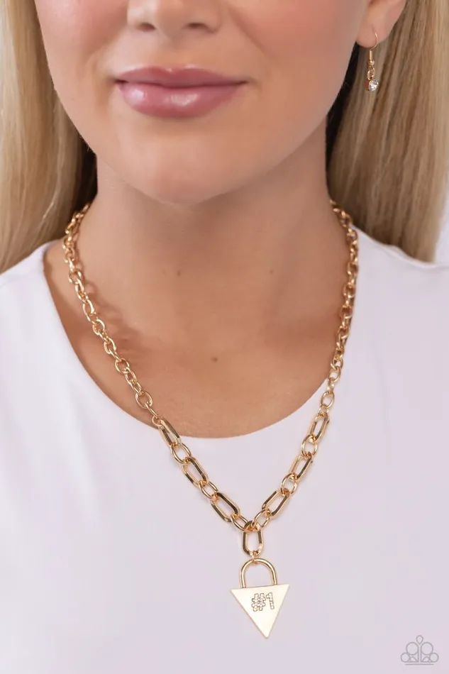 Paparazzi Jewelry Necklaces Paparazzi Necklace Your Number One Follower Gold