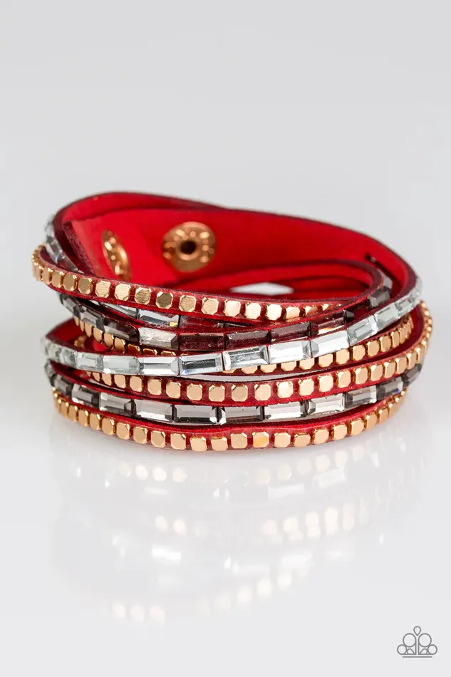 Paparazzi Jewelry Paparazzi Bracelet This Time With Attitude Red Bracelets