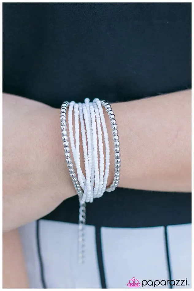 Paparazzi Jewelry Paparazzi Bracelet Today is a BEADiful Day White Bracelets