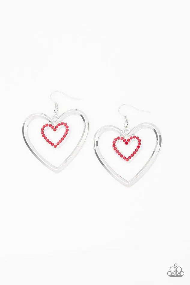 Paparazzi Jewelry Paparazzi Earring Heart Candy Couture Red Earrings