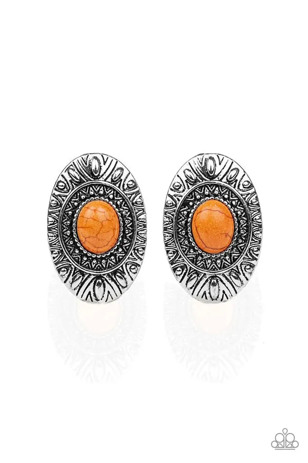 Paparazzi Jewelry Paparazzi Earring Stone Tiki Orange Earrings