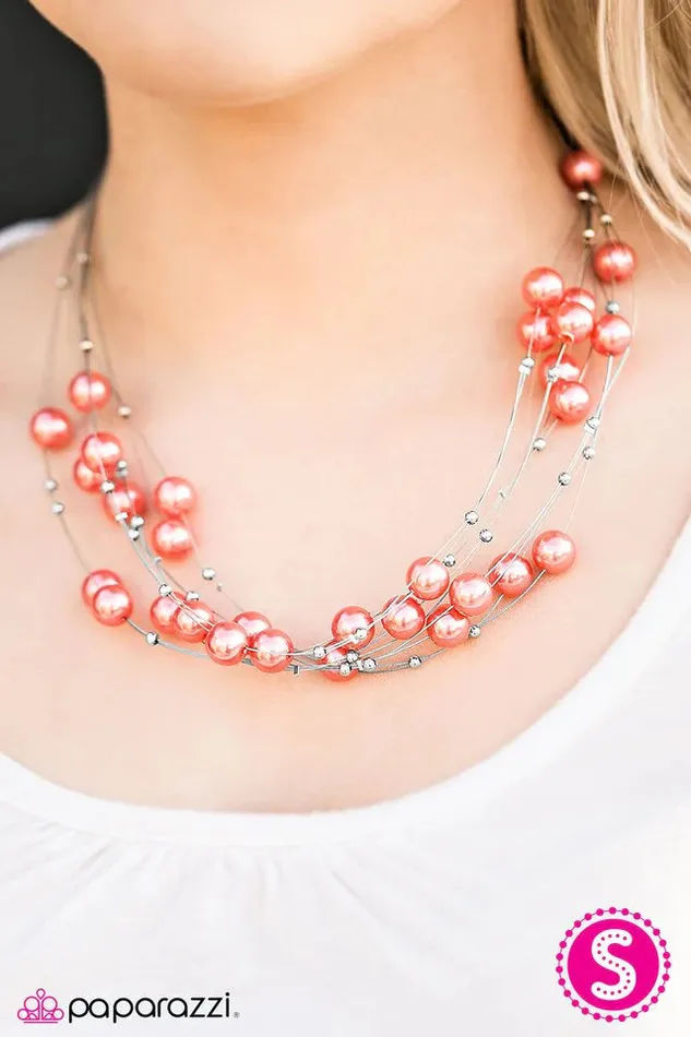 Paparazzi Jewelry Paparazzi Necklace Pearl Armada Orange Necklaces