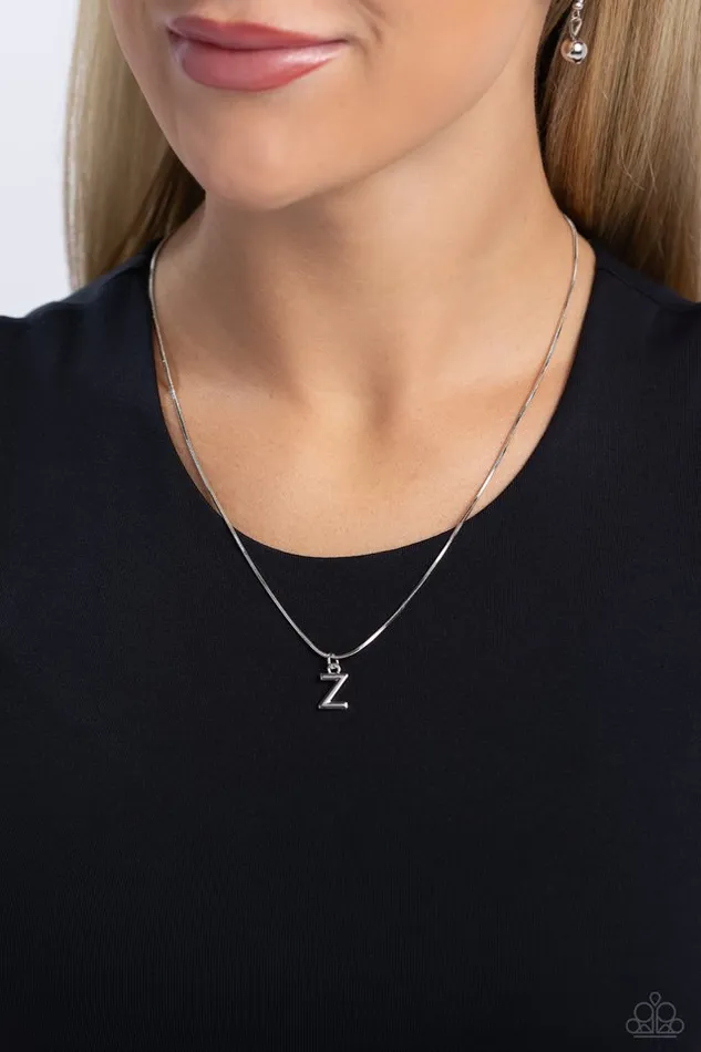 Paparazzi Jewelry Paparazzi Necklace Seize the Initial Silver Z Necklaces