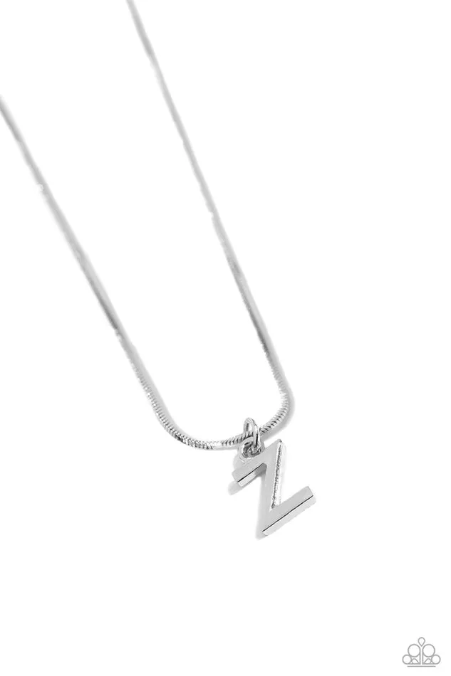 Paparazzi Jewelry Paparazzi Necklace Seize the Initial Silver Z Necklaces Paparazzi Jewelry Paparazzi Necklace Seize the Initial Silver Z Necklaces