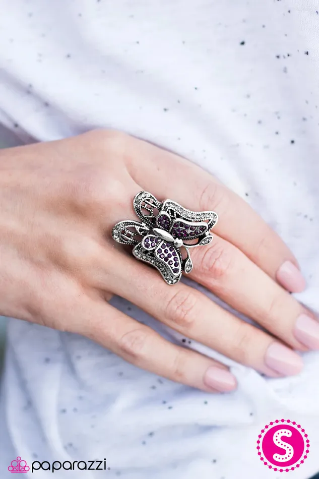 Paparazzi Jewelry Paparazzi Ring Free To Fly Purple Rings