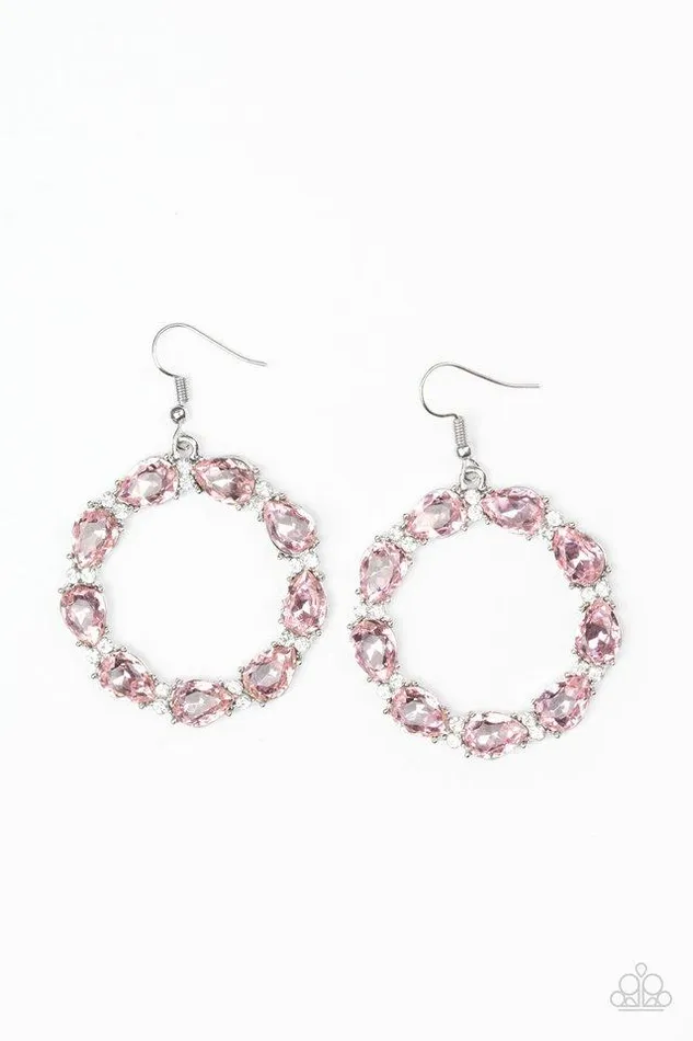 Paparazzi Jewelry Rings Paparazzi Earring Ring Around The Rhinestones Pink