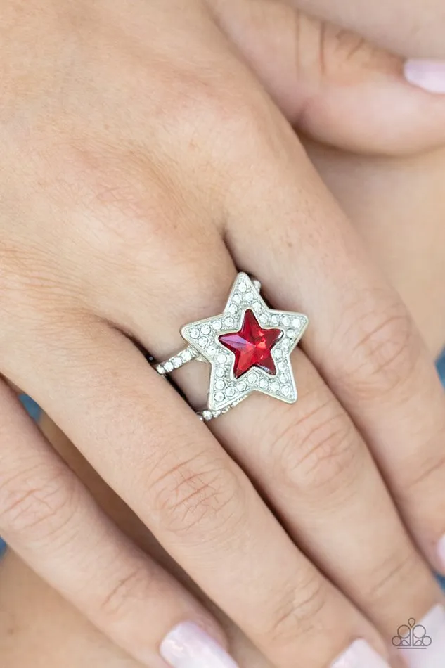 Paparazzi Jewelry Rings Paparazzi Ring One Nation Under Sparkle Red