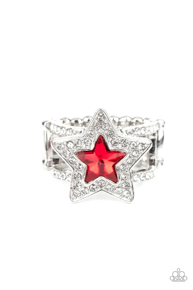 Paparazzi Jewelry Rings Paparazzi Ring One Nation Under Sparkle Red Paparazzi Jewelry Rings Paparazzi Ring One Nation Under Sparkle Red