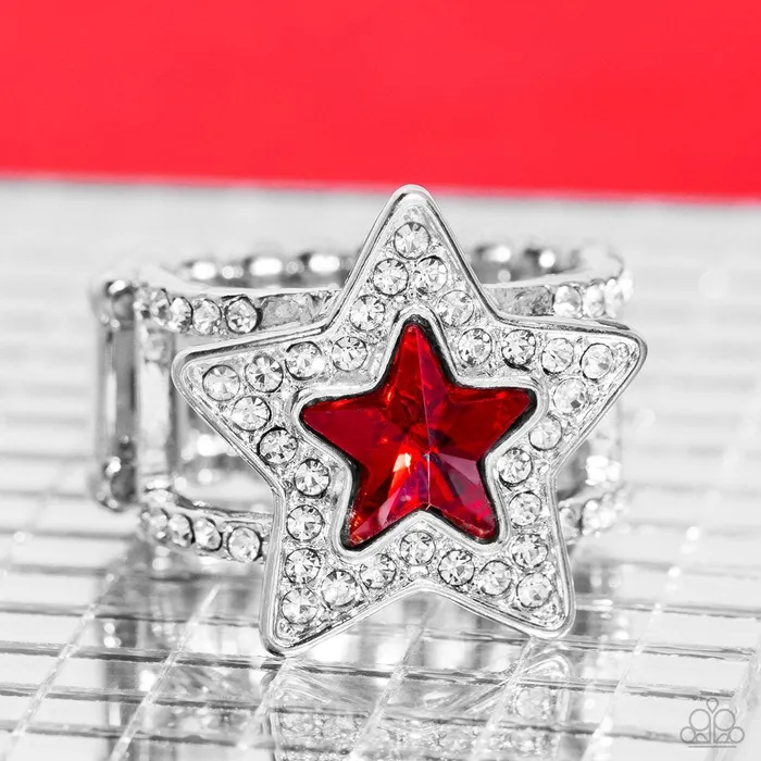 Paparazzi Jewelry Rings Paparazzi Ring One Nation Under Sparkle Red Paparazzi Jewelry Rings Paparazzi Ring One Nation Under Sparkle Red