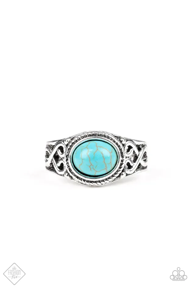 Paparazzi Jewelry Rings Paparazzi Ring Set In Stone Blue