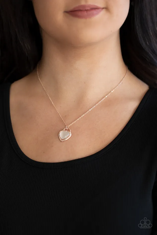 Paparazzi Necklace A Dream is a Wish Your Heart Makes Rose Gold Paparazzi Jewelry Necklaces