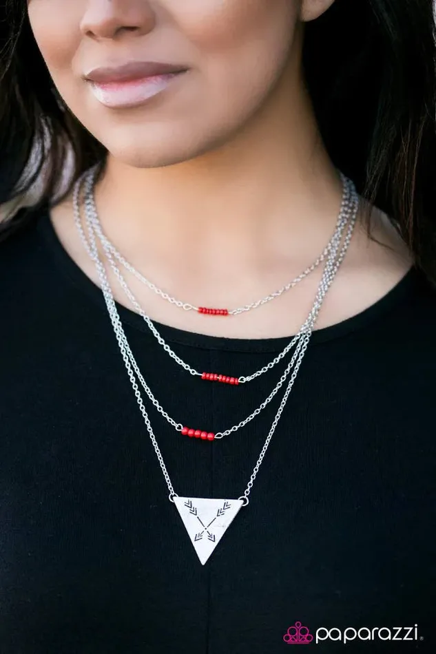 Paparazzi Necklace Archer Red Paparazzi Jewelry Necklaces