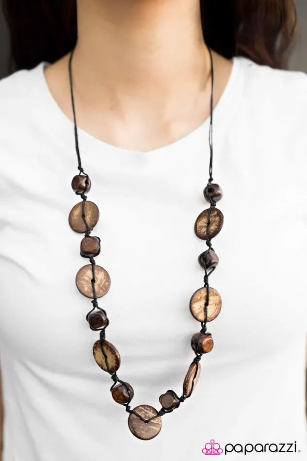 Paparazzi Necklace Boardwalk Beauty Brown Paparazzi Jewelry Necklaces