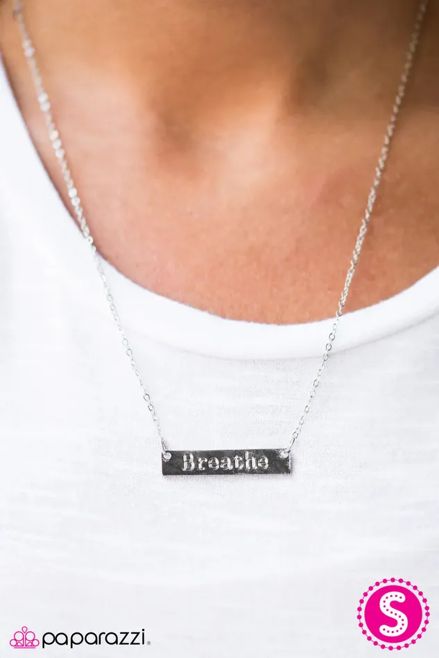Paparazzi Necklace Breathe In Breathe Out Silver Paparazzi Jewelry Necklaces