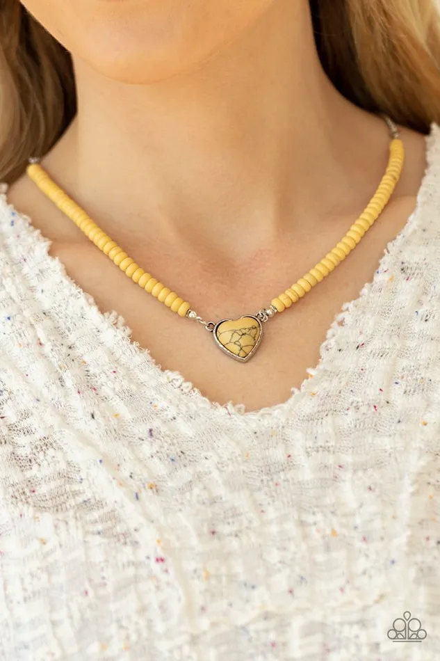 Paparazzi Necklace Country Sweetheart Yellow Paparazzi Jewelry Necklaces
