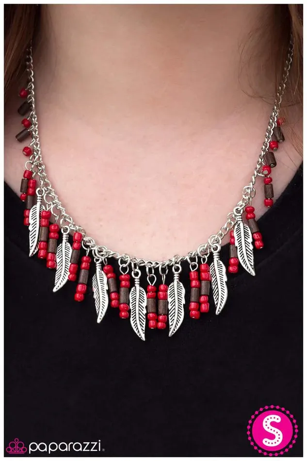 Paparazzi Necklace Fly Girl Red Paparazzi Jewelry Necklaces