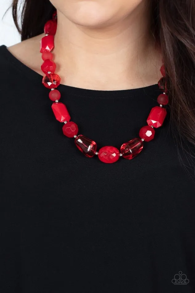 Paparazzi Necklace Here Today GONDOLA Tomorrow Red Paparazzi Jewelry Necklaces