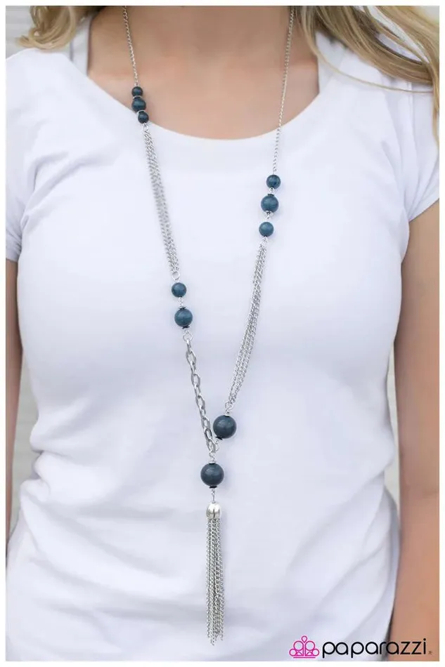 Paparazzi Necklace How Low Can You Go Blue Paparazzi Jewelry Necklaces