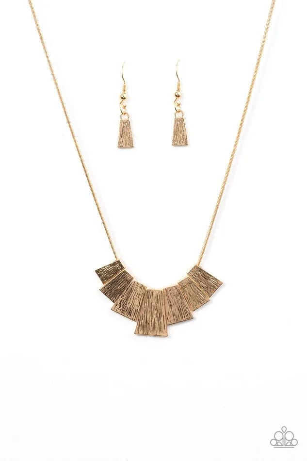 Paparazzi Necklace I Think I CLAN Gold Paparazzi Jewelry Necklaces